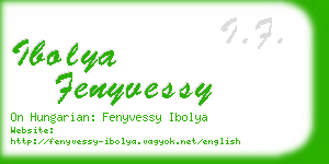 ibolya fenyvessy business card